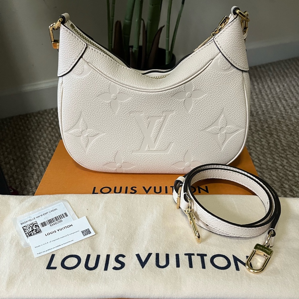 Louis Vuitton Bagatelle Cream Monogram Empreinte Leather BRAND NEW